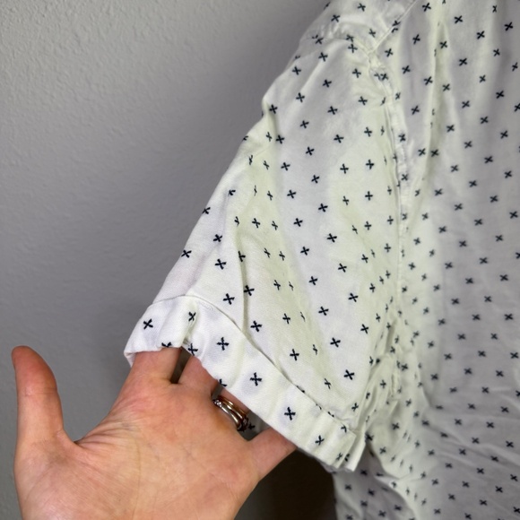 Goodfellow & Co Cotton White Button Down Short Sleeve Shirt Mens Large Summer - Picture 3 of 6